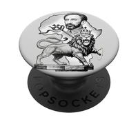 Leone etiope Giuda imperatore Haile Selassie Rasta PopSockets PopGrip Adesivo