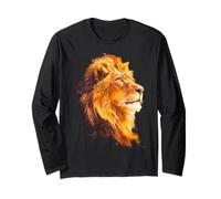 Leone Face Art Animal Graphic Safari Africano Cool Maglia a Manica
