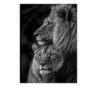 Leone fauna selvatica ritratto 1000pcs Mini puzzle per famiglia difficile | 52 x 38 cm, scatola decorativa per soggiorno, struttura durevole, regalo di compleanno, rilassamento