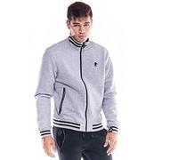 Leone - Felpa da Uomo Collo in Piedi e Full Zip Icona Leone Soft Basic - Grey Melange (04), XXXL