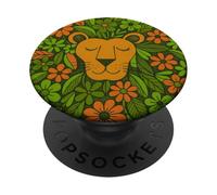 Leone Floreale Zodiaco Natura Selvaggia Giungla Bloom Spirit PopSockets PopGrip Adesivo