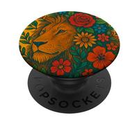Leone Floreale Zodiaco Natura Selvaggia Giungla Bloom Spirit PopSockets PopGrip Adesivo