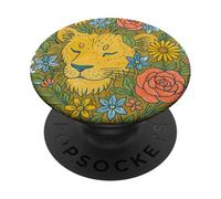 Leone Floreale Zodiaco Natura Selvaggia Giungla Bloom Spirit PopSockets PopGrip Adesivo