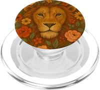 Leone Floreale Zodiaco Natura Selvaggia Giungla Bloom Spirit PopSockets PopGrip per MagSafe