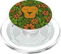 Leone Floreale Zodiaco Natura Selvaggia Giungla Bloom Spirit PopSockets PopGrip per MagSafe
