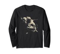 Leone Fumo Sigaretta Cool Urban Animal Ritratto Maglia a Manica