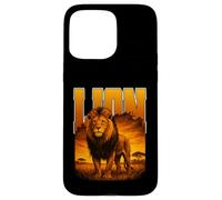 LEONE grande gatto re della savana enorme predatore gatti caccia Custodia per iPhone 15 Pro Max