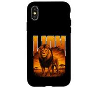 LEONE grande gatto re della savana enorme predatore gatti caccia Custodia per iPhone X/XS