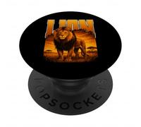 LEONE grande gatto re della savana enorme predatore gatti caccia PopSockets PopGrip Adesivo
