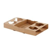 Leone - H0738 - Portabicchiere da asporto - 4 posti - 29 x 17,5 x 3,5 cm - carta kraft - avana - Leone - conf. 50 pezzi - 103020 - Conf. da 1 Pz. - H0738
