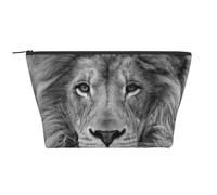 Leone in bianco e nero, Borsa da toilette Borsa per trucco Borsa per cosmetici Borsa da toilette da viaggio portatile