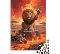 Leone Jigsaw Puzzle Impossibili 1000 Pezzi Flame Lava Decorazione Per La Casa. Rilassamento E Intelligence Per Adulti E Ragazzi Da 14 Anni 1000pcs (75x50cm)