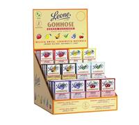 Leone Le Gommose Senza Zucchero | Espositore 36 Scatoline Assortite da 33g | Mirtillo,Ciliegia,Liquirizia all' Arancia,Eucalipto,Fragola,Limone