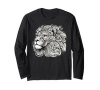 Leone Maestoso Mandala Arte Spirituale Testa Leone Leone Maglia a Manica