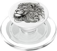 Leone Maestoso Mandala Arte Spirituale Testa Leone Leone PopSockets PopGrip per MagSafe