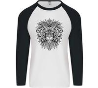Leone Mandala Arte Uomo L/S Baseball T-Shirt