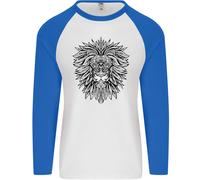 Leone Mandala Arte Uomo L/S Baseball T-Shirt