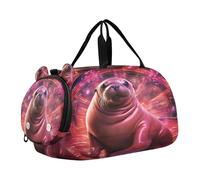 Leone Marino Rosso Fancy Light Borsa Sportiva da Nuoto e Palestra con Scomparto per Scarpe Borsa da Viaggio per Il Fine Settimana Borsone per Ragazzi