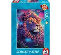 Schmidt Spiele 59783-Puzzle da 1000 Pezzi, Motivo: Leone nel Vento dei Colori, Multicolore, 59783