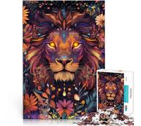 Leone nell'arte colorata Puzzle 1000 pezzi per adolescenti per il giocattolo di sfida del gioco educativo è ideale come regalo per tutta la famiglia 38x26cm