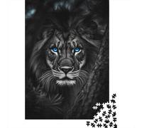 Leone Nero Ritratto Puzzle 1000 Pezzi per Adulti Animale Notturno Gioco di Puzzle 1000 Pezzi Relax Decorazione Regalo Famiglia 70x50cm/1000pcs