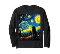 Leone Notte Stellata Van Gogh Rendition Jungle Cat Artistry Maglia a Manica