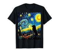 Leone Notte Stellata Van Gogh Rendition Jungle Cat Artistry Maglietta