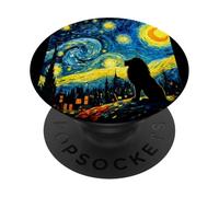 Leone Notte Stellata Van Gogh Rendition Jungle Cat Artistry PopSockets PopGrip Adesivo