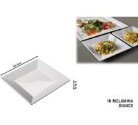 Leone Piatto Melamina Bianco Quadrato cm 20.4x2.4h O8418