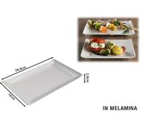 Leone Piatto Melamina Bianco Rettangolare cm 28.6x18x2.8h O8158