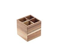 Leone Portaposate in legno di acacia, 15x15x15h cm Portaposate in legno di acacia, 15x15x15h cm