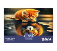 Leone Puzzle 1000 Pezzi Adatto Per Adulti Un Enigma Impossibile Leone Decorazione Della Casa Sfide EduGattoive Di Legno Un Bel Regalo. 70x50cm/1000pcs