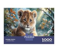 Leone Puzzle Fai Da Te 1000 Pezzi Cartone Spesso Ruscello nella foresta innevata Divertimento Giorni Pioggia Coppie, Legame Familiare, Regalo Compleanno 70x50cm/1000pcs