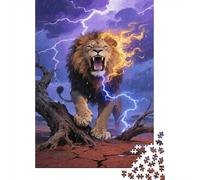 Leone Puzzle Impossibili 1000 Pezzi Fuoco Lightning Decorazione Per La Casa. Giochi Rilassamento E Intelligence Per Adulti E Ragazzi Da 14 Anni 1000pcs (75x50cm)