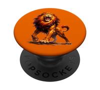 Leone ruggente Forza Potenza Alpha Leader Animale Selvaggio PopSockets PopGrip Adesivo