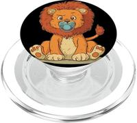 Leone Safari con ciuccio per gli amanti degli animali PopSockets PopGrip per MagSafe