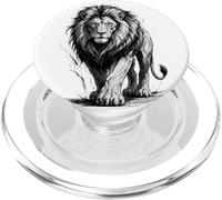 Leone Schizzo Piercing Occhi Bold Wildlife Art PopSockets PopGrip per MagSafe