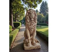 Leone Seduto Statua Da Arredo Giardino Per Esterno In Cemento Marmo H 120 Cm