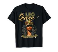 Leone Segno Zodiacale Leone Vibes Oroscopo Afro Nero Ragazze Donne Maglietta