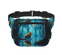 Leone stampato multifunzionale marsupio unisex trendy messenger bag, viaggio sport storage bag