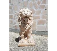 LEONE STATUA SCULTURA DA GIARDINO PER ESTERNO IN CEMENTO BIANCO MARMO E PIETRA
