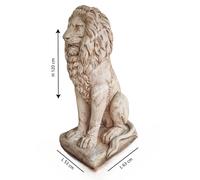 LEONE STATUA SCULTURA H 120 SGUARDO FRONTALE IN CEMENTO BIANCO MARMO DA ESTERNO
