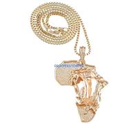 Leone Su Africa Mappa Ciondolo Collana