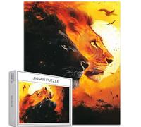 Leone sulla prateria 1000 pezzi puzzle per adulti tramonto prateria africana puzzle impegnativo giochi di attività familiari colorato fai da te puzzle per la decorazione della casa regali 50 x 68 cm