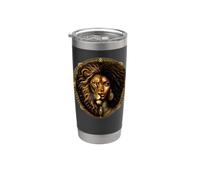 Leone Zodiac Astrologia Afro Regina Nera Melanina Bicchiere termico in acciaio inox doppia parete