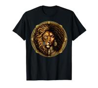 Leone Zodiac Astrologia Afro Regina Nera Melanina Maglietta