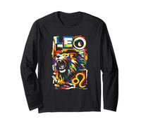 Leone Zodiaco Il Leone astrologia Compleanno Design Maglia a Manica