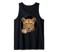 Leonessa Breaking Through Torn Hole Wild Cat Grafica Canotta
