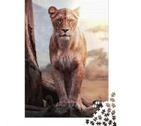 Leonessa Puzzle per Adulti 1000 Pezzi Tramonto nella Savana Gioco di Puzzle 1000 Pezzi Famiglia Relax Regalo 70x50cm/1000pcs