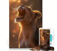 Leonessa ruggente nella luce dorata - Puzzle difficile per adulti, 1000 pezzi, gioco di logica e abilità, per tutta la famiglia, taglio preciso, opera d'arte da collezione (38x52cm)